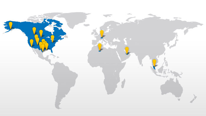 MSI International Sales Location Map